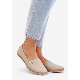 Elegantní kůže Espadrilles Dámská zazoo 10177 béžová béžový 1