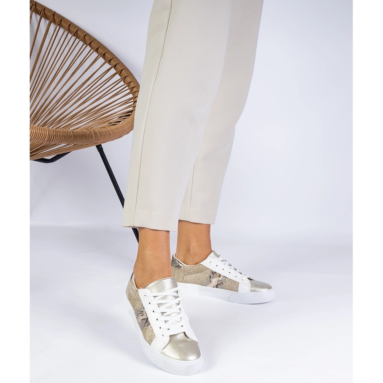 Zlaté tenisky se zvířecím motivem zdobeným třpytem zlatý 1