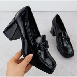 Boty na příspěvku Potocki SZ12553 s černou dekorací černá 1