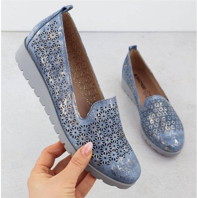 M.Daszyński Boty na M. Daszyński MR1628-20 v květech modrý 1