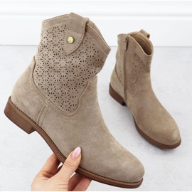 Openwork Cowboy Boots S.barski Hy51-063 Beige béžový 1