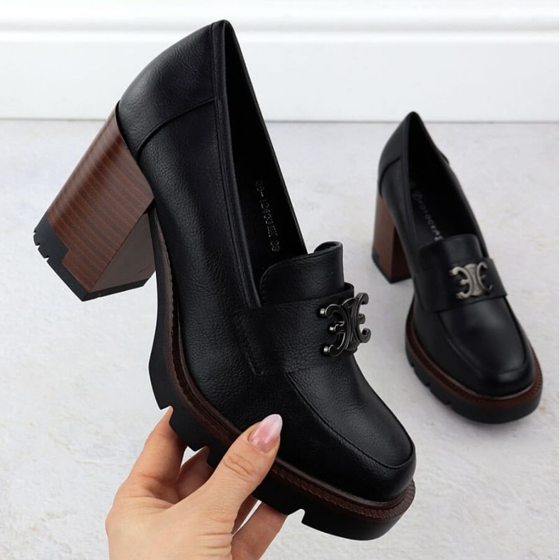 Potocki Boty Moccasin na Postocki Post v SZ12403 WOL287 černý 1