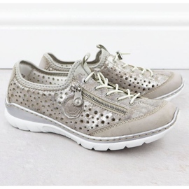 Rieker L32P6-90 Silver Openwork Sports Boty stříbro 2