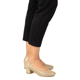 Exquisite Otevřená kožená čerpadla na stabilní patě 1622EX BEIGE béžový 1 Exquisite Otevřená kožená čerpadla na stabilní patě 1622EX BEIGE béžový 1