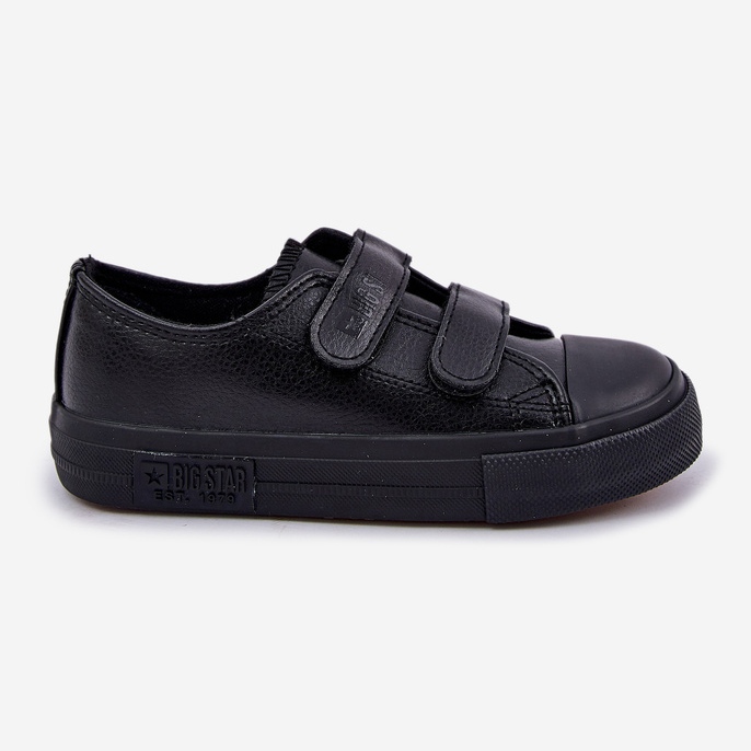Dětské kožené tenisky na suchý zip Big Star KK374054 Black černý 1