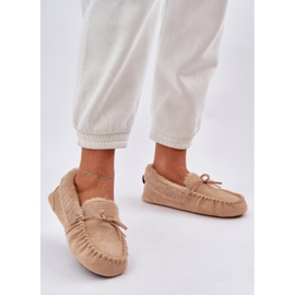 Dámské mokasíny s béžovou kožešinou béžový 2