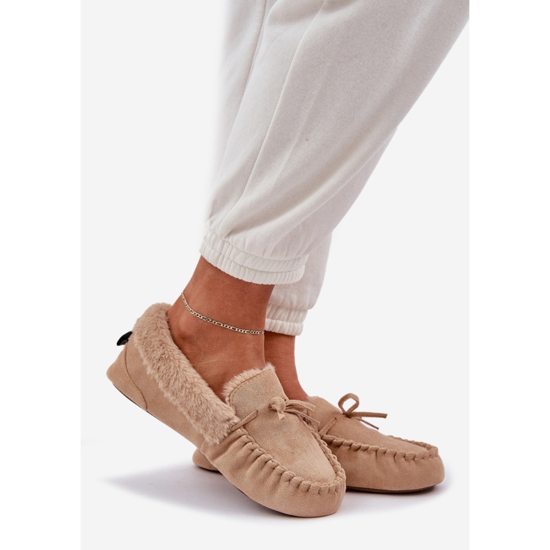Dámské mokasíny s béžovou kožešinou béžový 1