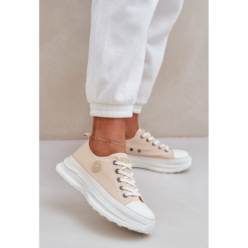 Big Star Dámské tenisky na masivní jediné velké hvězdě NN274127 BEIGE béžový 2