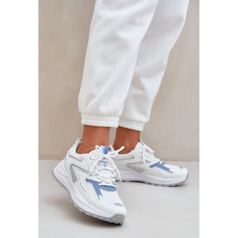 Dámská sportovní bota Big Star NN274A094 Hi-poly systém bílý modrý systém 2 Dámská sportovní bota Big Star NN274A094 Hi-poly systém bílý modrý systém 2