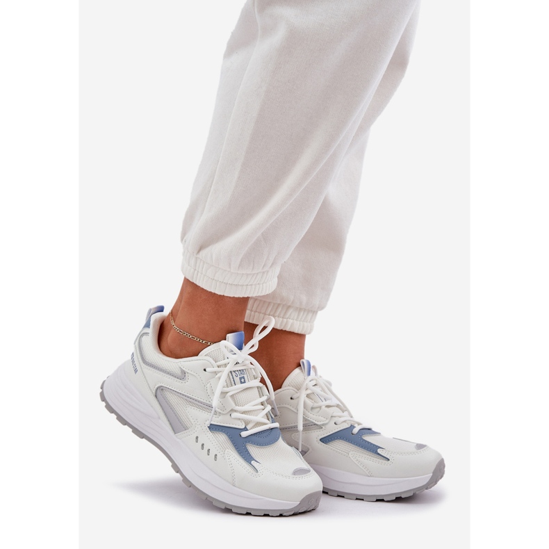 Dámská sportovní bota Big Star NN274A094 Hi-poly systém bílý modrý systém 1 Dámská sportovní bota Big Star NN274A094 Hi-poly systém bílý modrý systém 1