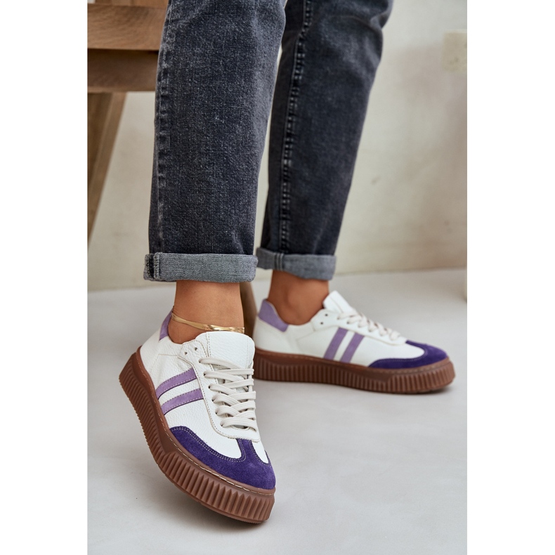 Zazoo N1068S6 Kožená nízká dámská tenisky na platformě bílé bílý 2 Zazoo N1068S6 Kožená nízká dámská tenisky na platformě bílé bílý 2