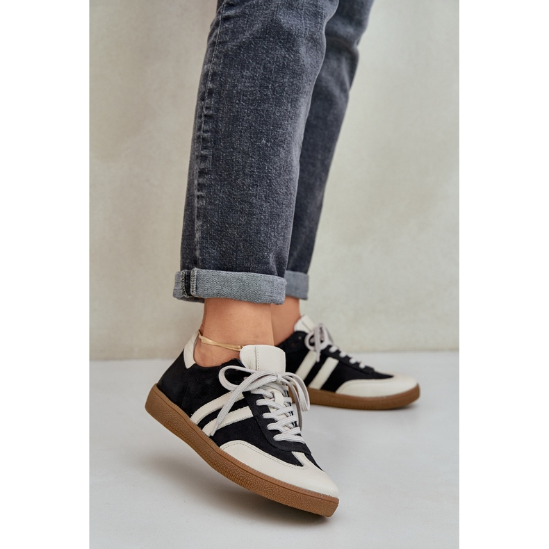 Zazoo N1068 Kožená černá tenisky nízkých žen 2