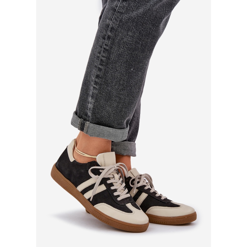 Zazoo N1068 Kožená černá tenisky nízkých žen 1