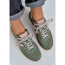 Zazoo N1068 Suede Low Dámské zelené tenisky zelená 2 Zazoo N1068 Suede Low Dámské zelené tenisky zelená 2