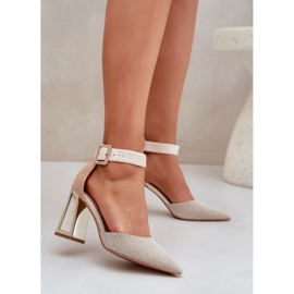 Sandály na sloupku s špičatými prsty na nohou béžový 2 Sandály na sloupku s špičatými prsty na nohou béžový 2