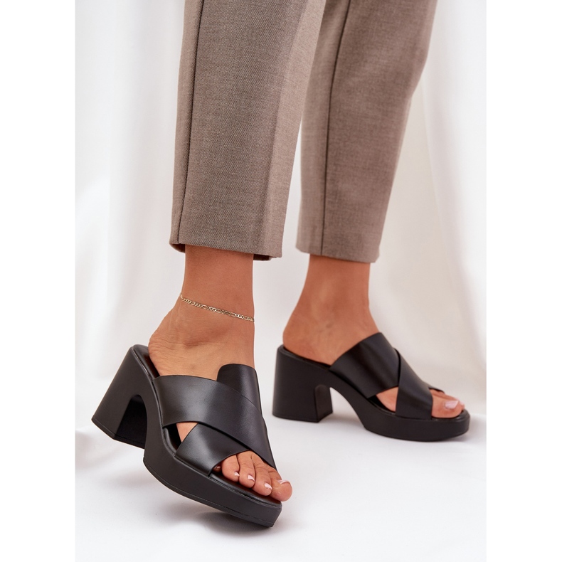 Lightwear flip -flops on eco kožený sloup černé černý 2