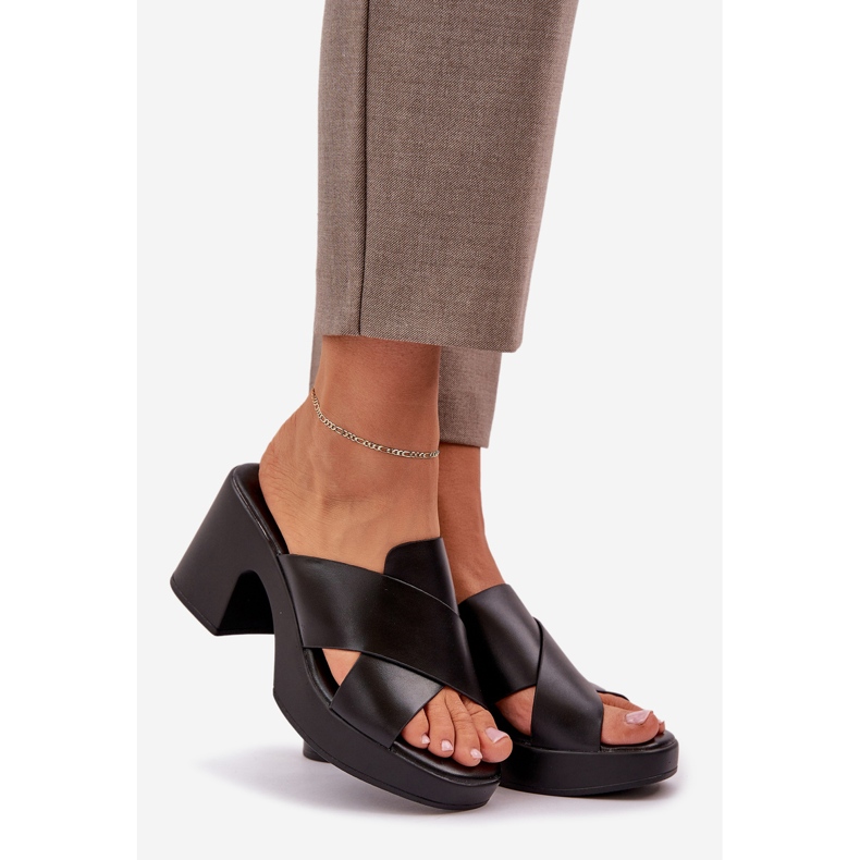 Lightwear flip -flops on eco kožený sloup černé černý 1