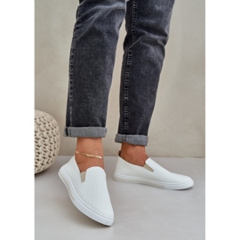 Sklouzly tenisky ženských tenisek Eco Leather s lehkou béžovou béžový 2