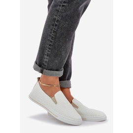 Sklouzly tenisky ženských tenisek Eco Leather s lehkou béžovou béžový 1