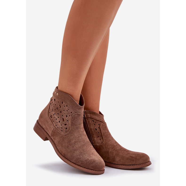 Dámské boty žen s plochým podpatkem S.Barski Hy51-113 Hnědá hnědý 1