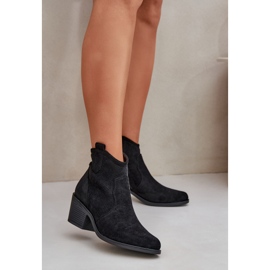 Cowboy Boots for Eco Suede Oliazowe S.Barski HY51-061 Black černá 2 Cowboy Boots for Eco Suede Oliazowe S.Barski HY51-061 Black černá 2