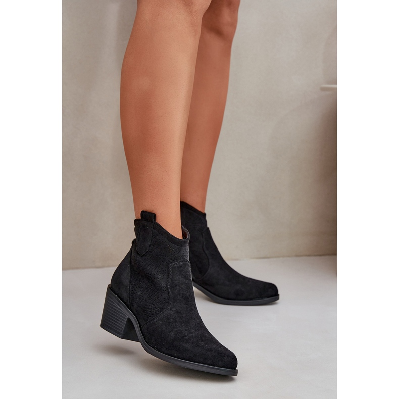 Cowboy Boots for Eco Suede Oliazowe S.Barski HY51-061 Black černá 2 Cowboy Boots for Eco Suede Oliazowe S.Barski HY51-061 Black černá 2