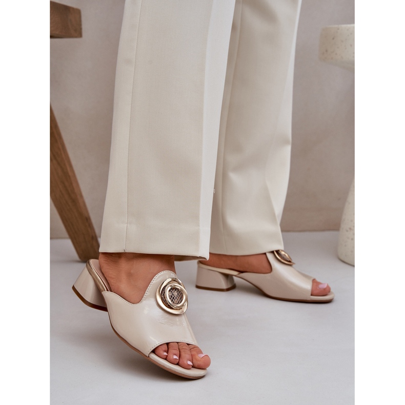 Jezzi Elegantní ženské nízké -podřízeny s béžovou dekorací béžový 2