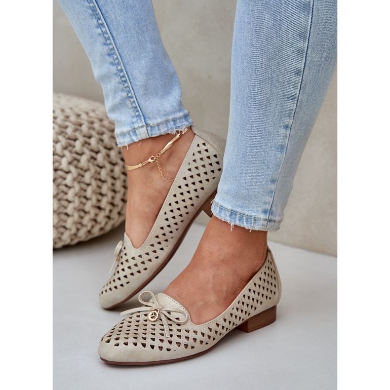 Jezzi Ballerinas s otevřeným dílem s ekologickým lukem zlatý 2