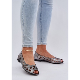 Jezzi Stříbrné baleríny s holými prsty stříbrný 2 Jezzi Stříbrné baleríny s holými prsty stříbrný 2