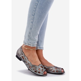 Jezzi Stříbrné baleríny s holými prsty stříbrný 1 Jezzi Stříbrné baleríny s holými prsty stříbrný 1