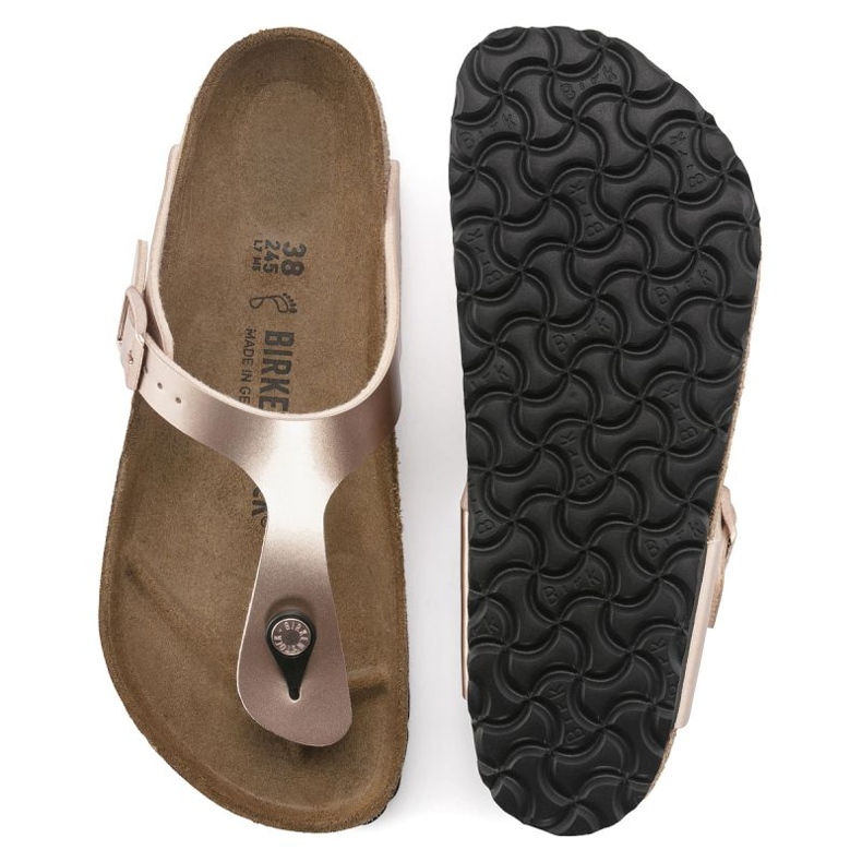 Birkenstock Gizeh Byzeh BS 1023925 Zlatý růžový kovový 1