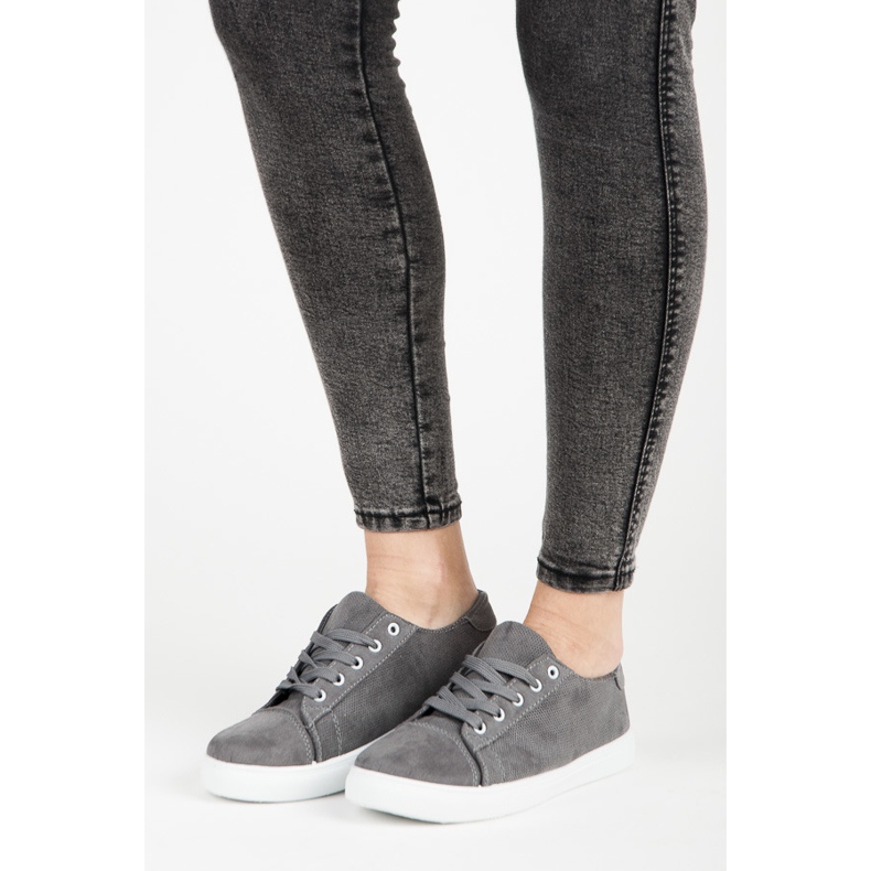 Prolamované tenisky šedá 1