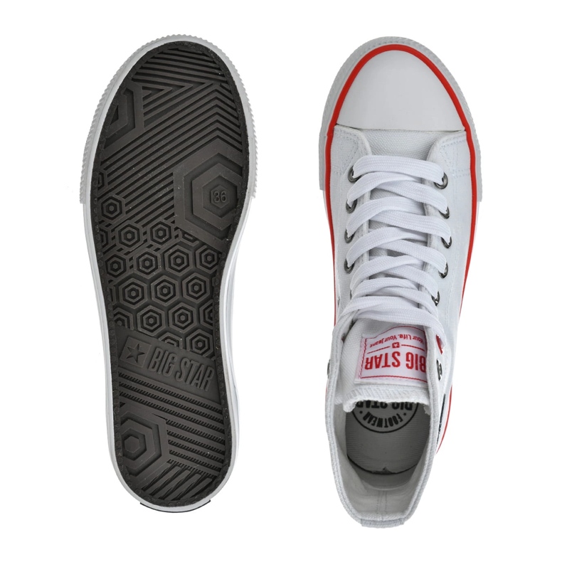 Big Star Sneakers Dámské vysoké boty Velká hvězda NN274660 WHITE bílý 1