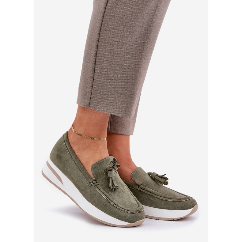 Mokasíny na jemné ekologické svahy zelené zelená 1