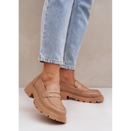 Dámské mokasíny s ekologickou koženou béžovou béžový 2