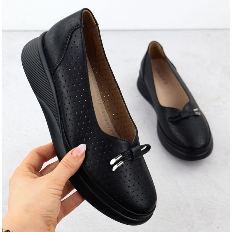 Boty na platformě Vinceza 7896 Black Openwork černý 1