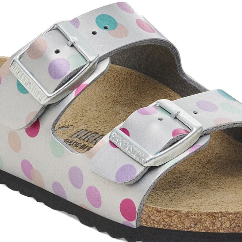 Birkenstock Arizona BS 1029805 FLOPS v polka Dots stříbrný 2