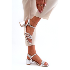 Dámské ekologické sandály Sergio Leone SK046 stříbrný 3