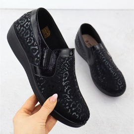 Pohodlná bota žen v leopardském tisku vložená UNISOFT 8910 černá 1