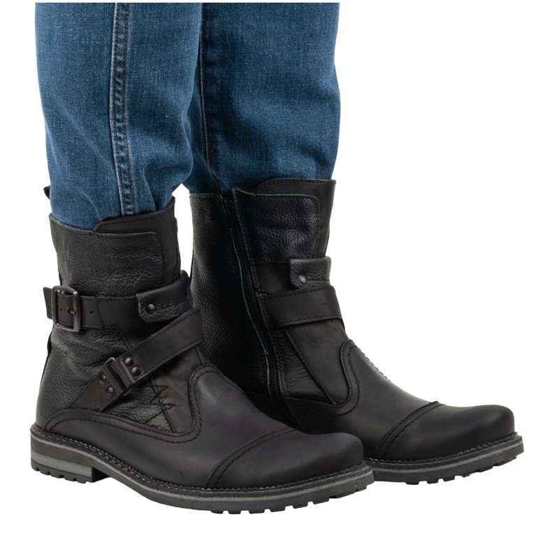 Olivier Kožené pánské holínky Chelsea boots 82KZ černé černý 2