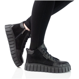 Dámská kožená bota Pollonus Black Face 5-1575-004 černý 2