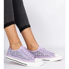 Violet Openwork Dámské tenisky fialový 1