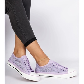 Violet Openwork Dámské tenisky fialový 2