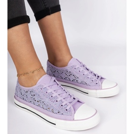 Violet Openwork Dámské tenisky fialový 3
