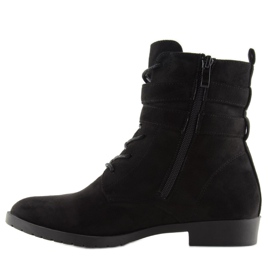 Šněrovací boty semišové černé H7187 negro černý 1