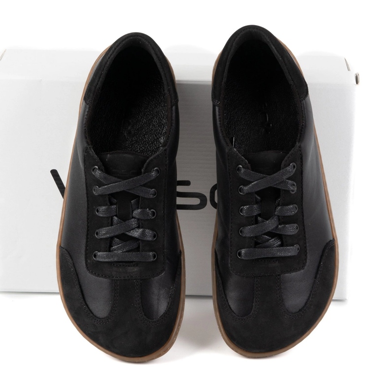 Bosé boty Minimalistické kožené Wasak 0744W Black černý 1
