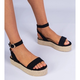 Black Espadrilles na platformě černý 1