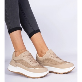 Hnědé ženské tenisky se zirkony hnědý 1 Hnědé ženské tenisky se zirkony hnědý 1