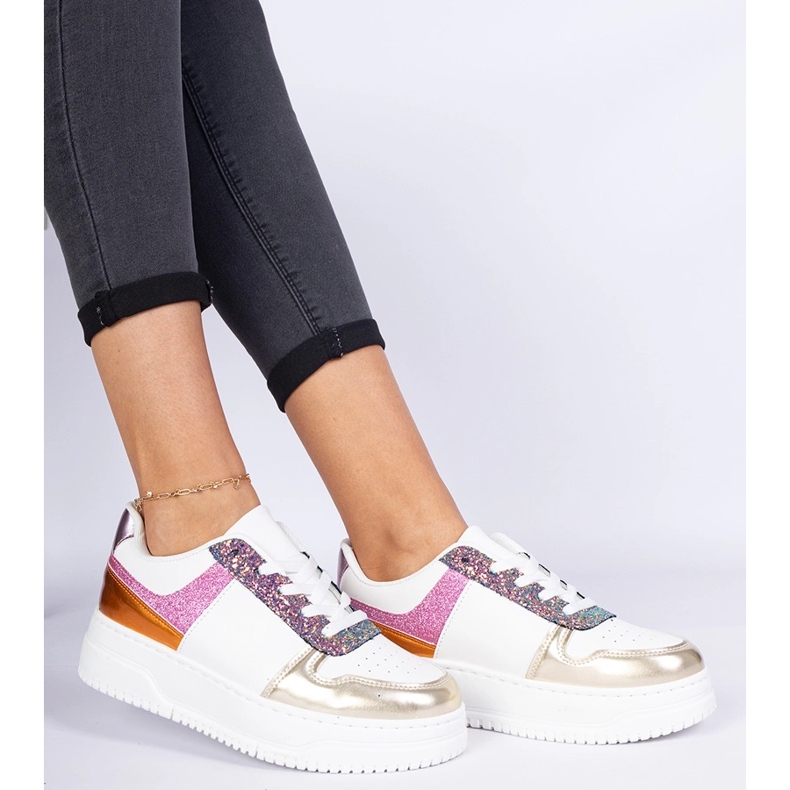 Vícebarevné ženské tenisky na husté podrážce vícebarevný 2