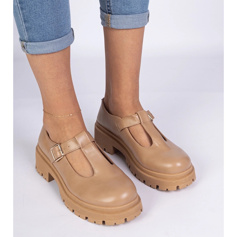 Hnědé boty na platformě ekologických hnědý 2